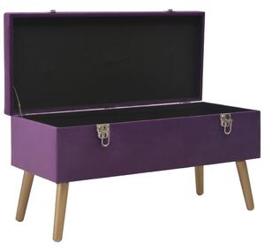 Bancă cu un compartiment de depozitare, violet, 80 cm, catifea