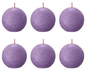 Bolsius Lumânări rustice bilă Shine, 6 buc., violet vibrant, 76x71 mm 103668890355
