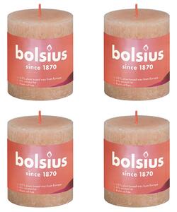 Bolsius Lumânări bloc rustice Shine, 4 buc., roz cețos, 80x68 mm 103668780304