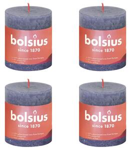 Bolsius Lumânări bloc rustice Shine, 4 buc., albastru amurg, 80x68 mm 103668780363
