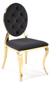 Scaun Houston 1801Negru, Auriu, 10x5x5cm, Tapiterie, Metalic