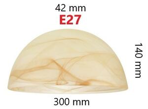 Abajur din sticlă de rezervă pentru lustră E27 diam. 300x140 mm
