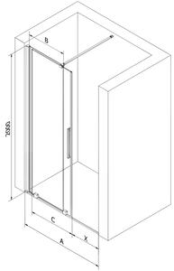 Mexen Velar ușă de duș culisantă 90 cm, transparent, albă - 871-090-000-01-20