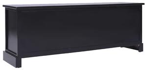 Comodă TV, negru, 108x30x40 cm, lemn masiv de paulownia