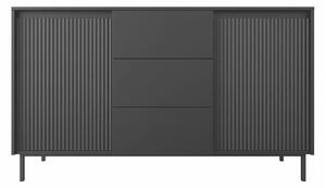 Comodă Comfivo Delruva I, Negru, MDF, PAL laminat, 90x153x50cm, 58 kg