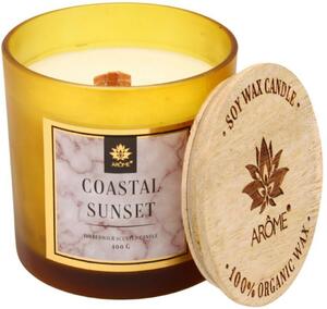 Arome Soy Candle Coastal Sunset 400 g cu fitil dinlemn și capac