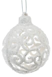 Ornament de Crăciun Carlita Ball alb, 7 cm,plastic