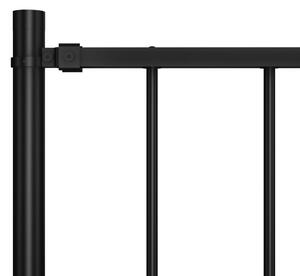 Panou de gard cu stâlpi, negru, 1,7 x 1 m, oțel