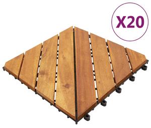 Plăci pardoseală, 20 buc., maro, 30x30 cm, lemn masiv de acacia