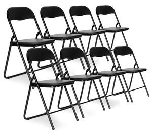 Set de scaune de catering pentru grădină în negru 8pcs