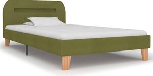 Cadru de pat cu LED-uri, verde, 90 x 200 cm, material textil