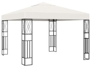 Pavilion cu șir de lumini, crem, 3x3 m, material textil