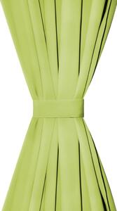 Draperii micro-satin cu bride, 2 buc, 140 x 225 cm, verde