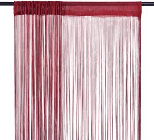 Draperii cu franjuri, 2 buc., 140 x 250 cm, roșu burgund