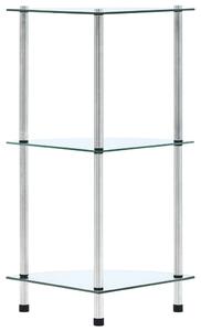 Raft cu 3 niveluri, transparent, 30x30x67 cm, sticlă securizată