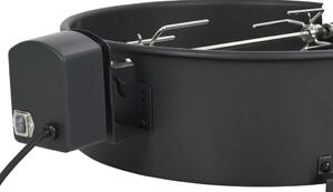 Set de rotisor cu inel pentru grătar, negru, 47 cm