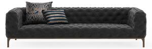 Canapea cu 4 locuri Fashion, lemn/nubuck, gri, 273 x 100 x 71 cm
