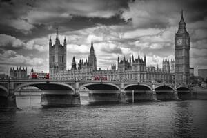 Fotografie LONDON Westminster Bridge & Red Buses, Melanie Viola