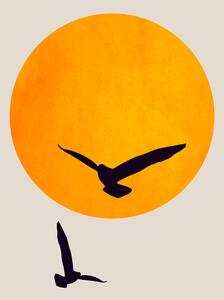 Ilustrație Birds In The Sky, Kubistika