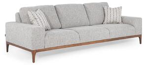 Canapea Secret, lemn carpen/IN 100% gri, 255x104x88 cm, 4 locuri, fixa