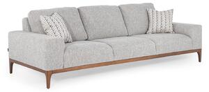Canapea Secret, lemn carpen/IN 100% gri, 255x104x88 cm, 4 locuri, fixa