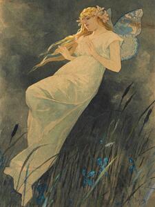 Reproducere The Elf in the Iris Blossoms (Vintage Art Nouveau) - Alfons Mucha