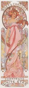 Reproducere Moët & Chandon White Star Champagne (Beautiful Art Nouveau Lady, Advertisement) - Alfons / Alphonse Mucha