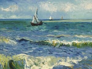 Reproducere The sea at Saintes-Maries-de-la-Mer (Vintage Seascape with Boats) - Vincent van Gogh