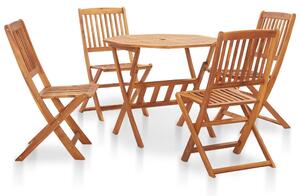 Set mobilier de exterior pliabil, 5 piese, lemn masiv de acacia