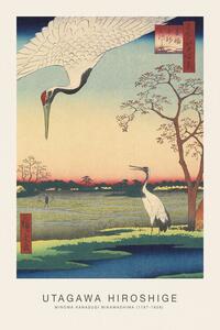 Reproducere Minowa Kanasugi Mikawashima (Japanese Cranes) - Utagawa Hiroshige