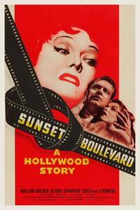 Reproducere Sunset Boulevard (Vintage Cinema / Retro Movie Theatre Poster / Iconic Film Advert)