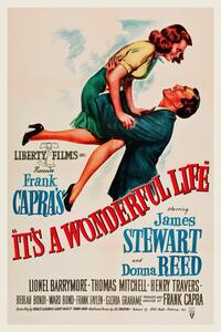Reproducere It's a Wonderful Life (Vintage Cinema / Retro Movie Theatre Poster / Iconic Film Advert)