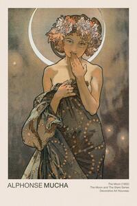 Reproducere The Moon (Celestial Art Nouveau / Beautiful Female Portrait) - Alphonse / Alfons Mucha
