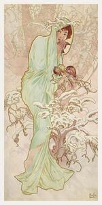 Reproducere The Seasons: Winter (Art Nouveau Portrait) - Alphonse Mucha