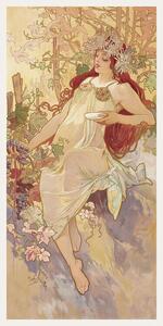 Reproducere The Seasons: Autumn (Art Nouveau Portrait) - Alphonse Mucha