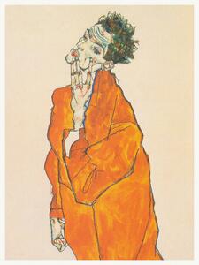 Reproducere Man in an Orange Jacket (Male Self Portrait) - Egon Schiele