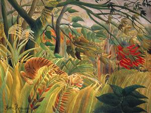 Reproducere Tiger in a Tropical Storn (Rainforest Landscape) - Henri Rousseau