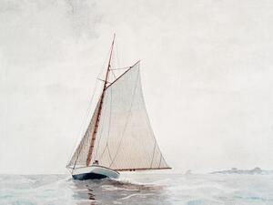 Reproducere Sailing off Gloucester (Boat on the Ocean) - Winslow Homer