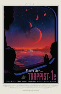 Ilustrație Trappist 1E (Planet & Moon Poster) - Space Series (NASA)