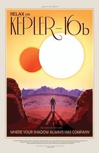 Ilustrație Kepler16b (Planet & Moon Poster) - Space Series (NASA)