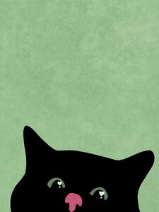 Ilustrație Curious cat, Raissa Oltmanns, (30 x 40 cm)