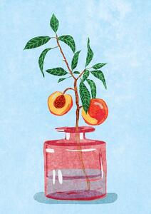 Ilustrație Peach Tree in Vase, Raissa Oltmanns, (30 x 40 cm)