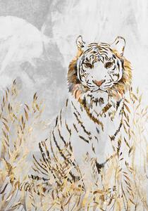 Ilustrație Golden Tiger in the leaves, Sarah Manovski