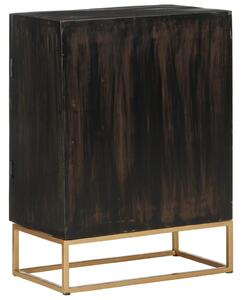 Servantă, negru, 55x34x75 cm, lemn masiv de mango și fier