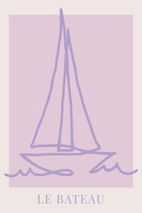 Ilustrație Le Bateau Purple, Rose Caroline Grantz, (30 x 40 cm)