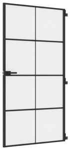 Ușă interior negru 102,5x201,5 cm sticlă securiz./aluminiu slim