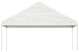 Foișor cu acoperiș, alb, 8,92x5,88x3,75 m, polietilenă