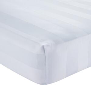 Cearceaf alb din satin cu elastic 150x200 cm So Soft Satin Stripe – Catherine Lansfield