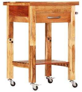 Cărucior de bucătărie, 55x55x89 cm, lemn masiv de acacia