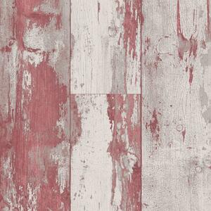 DUTCH WALLCOVERINGS Tapet Wood cu motiv lemnos, roșu și bej 7363-4